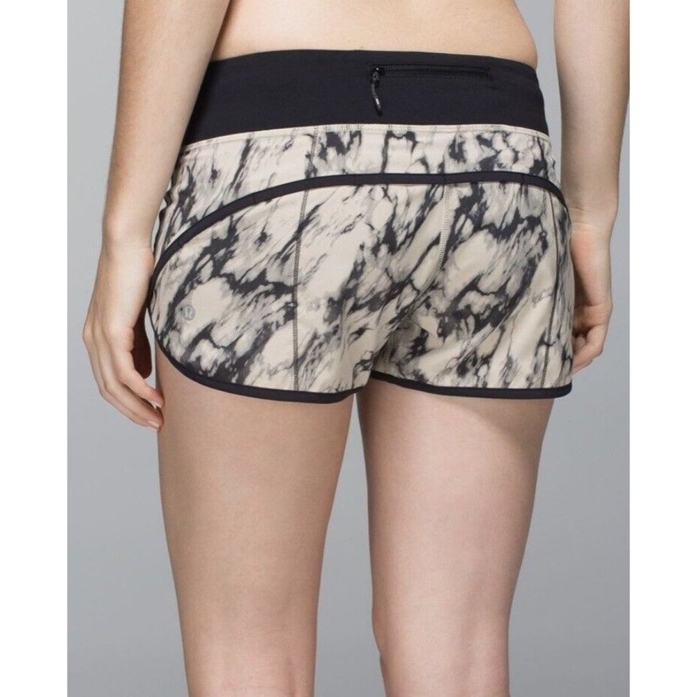 Lululemon Run: Speed Short *4-way Stretch Great Granite Black Mojave Tan size 4